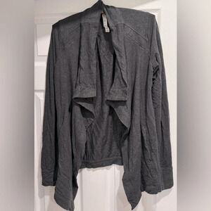 Lululemon draped wrap sweater cardigan waterfall outdoor dark gray modal US6